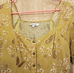 Madewell mustard yellow butterfly dress